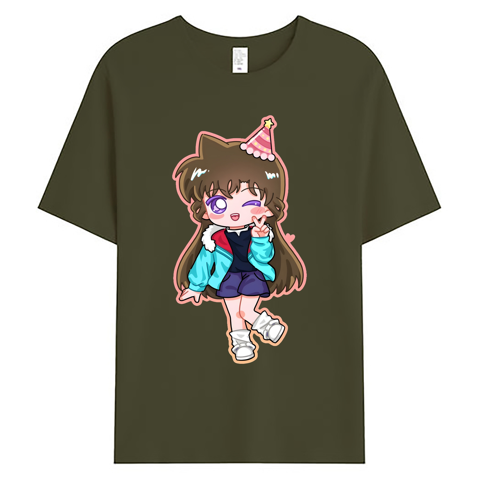 （画像用） 名探偵コナン 毛利 蘭 もうり らん、モーリ ラン Detective Conan Rachel Moore 綿100％ メンズ半袖Tシャツ｜肌触りやわらか＆通気性